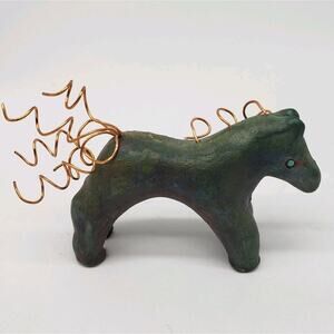 Raku Spirit Pony Horse Signed by Artist Jeremy Diller Horse Clay Folk Art